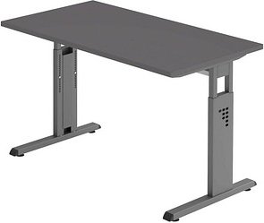 HAMMERBACHER OS612 Schreibtisch grafit rechteckig, C-Fuß-Gestell grau 120,0 x 67,2 cm