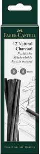 FABER-CASTELL Natural Charcoal Zeichenkohle schwarz, 12 St.