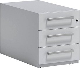 BISLEY Note Rollcontainer lichtgrau 3 Auszüge 42,0 x 77,5 x 49,5 cm