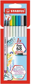 STABILO Pen 68 brush Brush-Pens farbsortiert, 8 St.