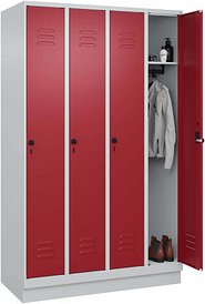 CP Spind Classic PLUS lichtgrau, rubinrot 080020-40 S10001, 4 Schließfächer 120,0 x 50,0 x 195,0 cm