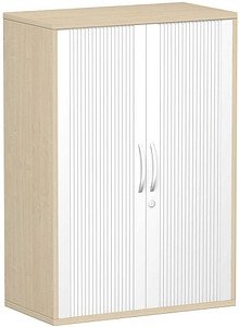 geramöbel Flex Rollladenschrank ahorn, silber 2 Fachböden 80,0 x 42,5 x 118,2 cm