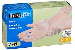 Thumbnail - HYGOSTAR unisex Einmalhandschuhe IDEAL transparent Größe M, 100 St.
