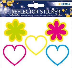 Thumbnail - HERMA reflektierende Aufkleber Blumen und Herzen, 5 St.