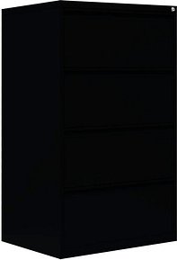 LÜLLMANN Hängeregistraturschrank tiefschwarz 4 Schubladen 76,0 x 62,0 x 132,0 cm, 1 St.