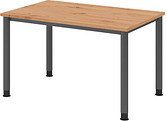HAMMERBACHER HS12 höhenverstellbarer Schreibtisch asteiche rechteckig, 4-Fuß-Gestell grau 120,0 x 80,0 cm