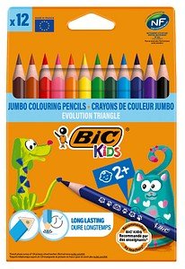 BIC Kids Evolution Triangle Buntstifte farbsortiert, 12 St.