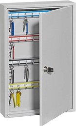 ISS Augsburg Schlüsselkasten grau mit 32 Haken Zylinderschloss