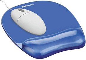 Fellowes Mousepad mit Handgelenkauflage Crystals Gel blau