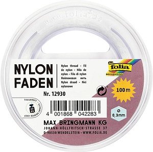 folia Nylonfaden glatt transparent 0,3 mm x 100,0 m