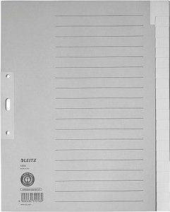 Thumbnail - AKTION: LEITZ Ordnerregister 1220 DIN A4 Vollformat, Überbreite blanko grau 20-teilig, 5 Satz mit Prämie nach Registrier...