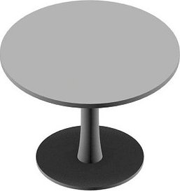 Quadrifoglio Konferenztisch lichtgrau rund, Säulenfuß silber, 100,0 x 100,0 x 74,0 cm