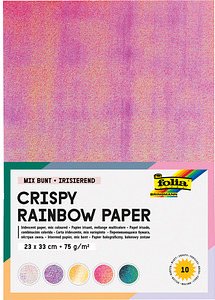 folia Tonpapier Crispy Rainbow Paper farbsortiert 75 g/qm 10 Blatt