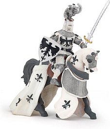 Thumbnail - papo Fantasy/Mittelalter 39785 Ritter mit Adlerhelm weiß Spielfigur