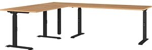 GERMANIA Agenda Home Schreibtisch grandson-eiche L-Form, C-Fuß-Gestell schwarz 200,0 x 240,0 cm