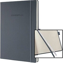 SIGEL Notizbuch Conceptum® ca. DIN A4 kariert, dunkelgrau Hardcover 194 Seiten