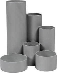 M&M Stiftehalter Schreibtisch-Boy grigio (hellgrau) Polystyrol 6 Fächer 12,9 x 13,9 x 14,7 cm