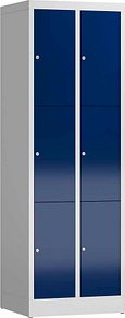 ClassiX Schließfachschrank enzianblau, lichtgrau X-520321, 6 Schließfächer 59,0 x 50,0 x 180,0 cm