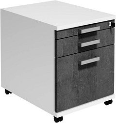 röhr Imperia Rollcontainer weiß, quarzit 3 Auszüge 43,2 x 80,0 x 54,2 cm