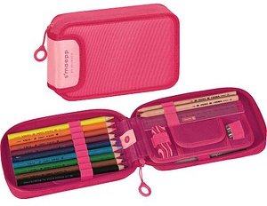 BRUNNEN Federmäppchen befüllt s'maepp Colour Code tulip pink 17-teilig, 20,0 x 4,5 cm