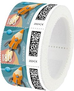 Deutsche Post 1,80 € Briefmarken "Raketenpost" selbstklebend, 500 St.