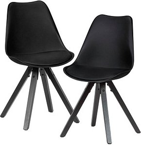 WOHNLING Esszimmerstühle WL6.134 schwarz Kunststoff, 2 St.