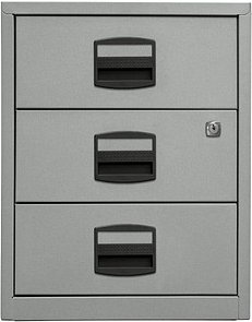 BISLEY Home Rollcontainer silber 3 Auszüge 41,3 x 40,0 x 52,8 cm