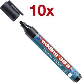 edding 383 Flipchart-Marker schwarz 1,0 - 5,0 mm, 10 St.