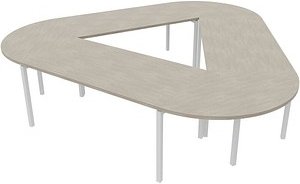 Quadrifoglio Konferenztisch Idea+ beton Trapezform, Vierkantrohr alu, 320,0 x 298,0 x 74,0 cm