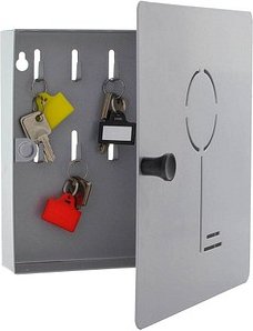 Thumbnail - ROTTNER Key Collect 10 Schlüsselkasten silber mit 10 Haken, 22,0 x 5,0 x 22,0 cm, 1 St.