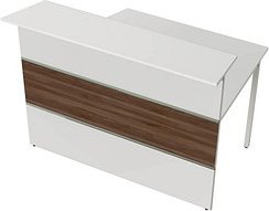 Kerkmann Anbautheke gerade, weiß, nussbaum 140,0 x 92,0 x 108,0 cm