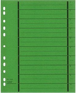 Wekre Trennblätter DIN A4 1-10 grün, 190 g/qm, 50 St.
