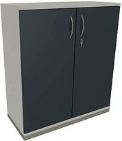 fm Aktenschrank Sidney, 4260429763610 weiß, lavagrau 2 Fachböden 100,0 x 44,2 x 113,3 cm