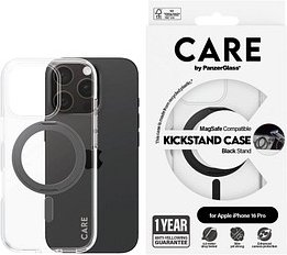 CARE by PanzerGlass® KICKSTAND Handy-Cover für Apple iPhone 16 Pro schwarz