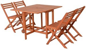 Garden Pleasure Sitzgruppe ANAHEIM, braun Holz, 5-teilig