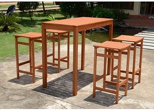 Thumbnail - Garden Pleasure Sitzgruppe Palmdale, braun Holz, 5-teilig