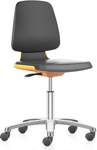 Thumbnail - bimos Arbeitsdrehstuhl Labsit orange, schwarz Kunstleder