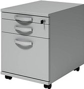 röhr Techno Rollcontainer hellgrau 3 Auszüge 43,0 x 60,0 x 54,4 cm