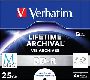 verbatim Blu-ray BD-R 25 GB bedruckbar, 5 St.