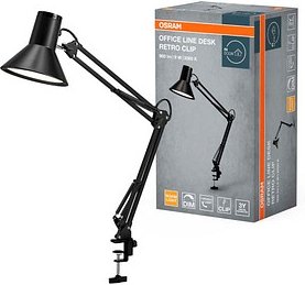 Thumbnail - OSRAM Office Line Desk Retro Clip Tischlampe schwarz 9 W mit Tischklemme
