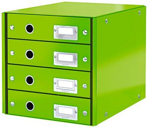 AKTION: LEITZ Schubladenbox Click & Store grün 60490054, DIN A4 mit 4 Schubladen, 1 St. mit Prämie nach Registrierung