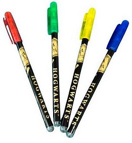 BlueSky Harry Potter Gelschreiber-Set schwarz, Schreibfarbe: farbsortiert, 4 St.