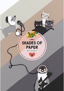 Thumbnail - folia Tonpapier Shades of Paper - grey farbsortiert 130 g/qm 20 Blatt