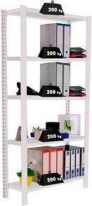 Simonrack Schwerlastregal OFFICCLICK 5 8435104914267 weiß 90,0 x 30,0 x 210,0 cm