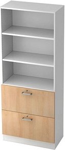 HAMMERBACHER Regalschrank 7300 CE, V7300/W/E/CE weiß, eiche 80,0 x 42,0 x 200,4 cm, 1 St.