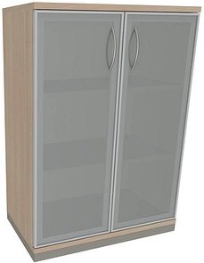 fm Aktenschrank Sidney, 4260267328804 akazie, Acrylglas satiniert 2 Fachböden 80,0 x 44,2 x 113,3 cm