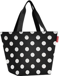 Thumbnail - reisenthel® Einkaufstasche shopper M Kunstfaser schwarz-weiß gepunktet ZS7073
