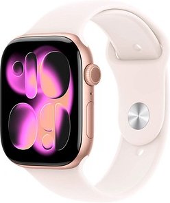 Apple Watch Series 11 46 mm Aluminium (GPS) Sportarmband M/L blassrosa, roségold