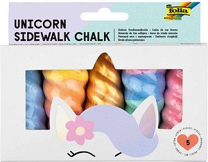 folia Einhorn Straßenmalkreide farbsortiert 5 St.