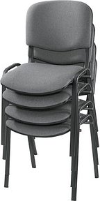 4 Nowy Styl Besucherstühle Iso ISO BLACK 1.3 C73 grau, gemustert Stoff